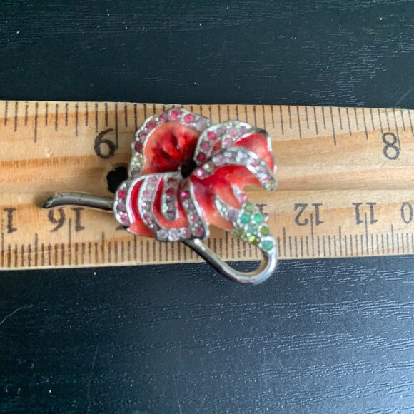 Monet Orchid Brooch - Picture 3 of 6